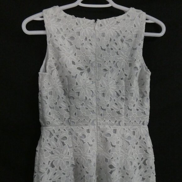 LOFT | 00P | Elegant White Floral Lace Mini Dress - Picture 12 of 14
